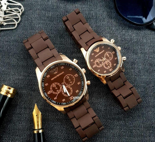Stainless Steel Couple Watches Black Rose Gold